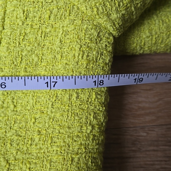ZARA LIME TWEED BOUCLE YELLOW JACKET BLAZER SIZE M - Picture 8 of 12